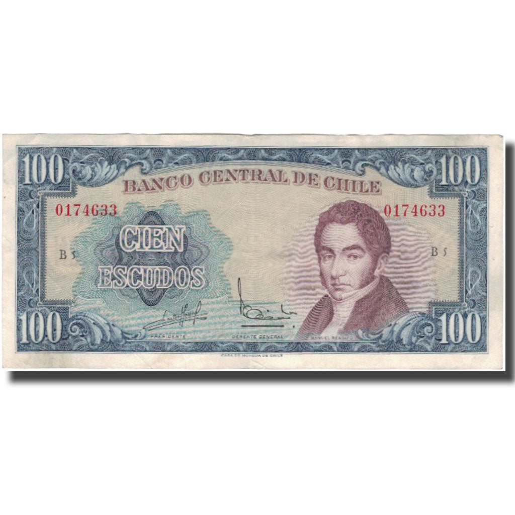 Banconote, Cile, 100 Escudos, 1964, KM:141a, MB