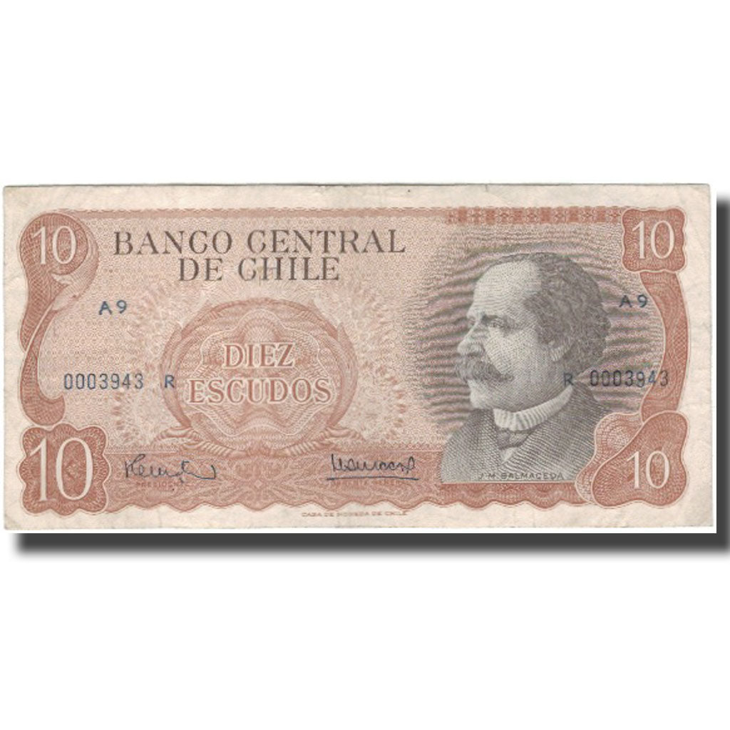 Biljet, Chili, 10 Escudos, KM:143, TTB