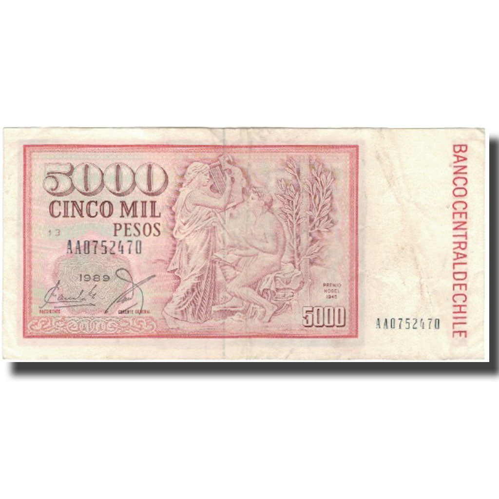 Banconote, Cile, 5000 Pesos, 1989, KM:155e, SPL-