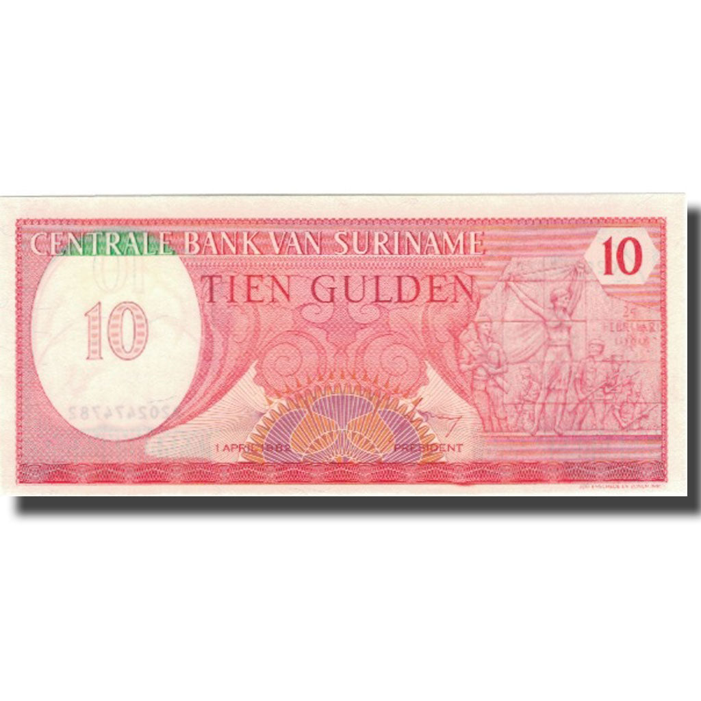 Banknote, Surinam, 10 Gulden, 1982, 1982-04-01, KM:126, UNC(65-70)