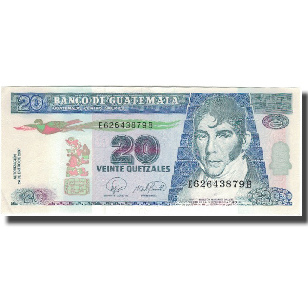 Billete, 20 Quetzales, 2007, Guatemala, 2007-01-24, KM:112b, UNC