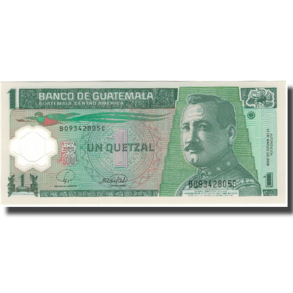Banknot, Guatemala, 1 Quetzal, 2008, 2008-03-12, KM:109, UNC(65-70)