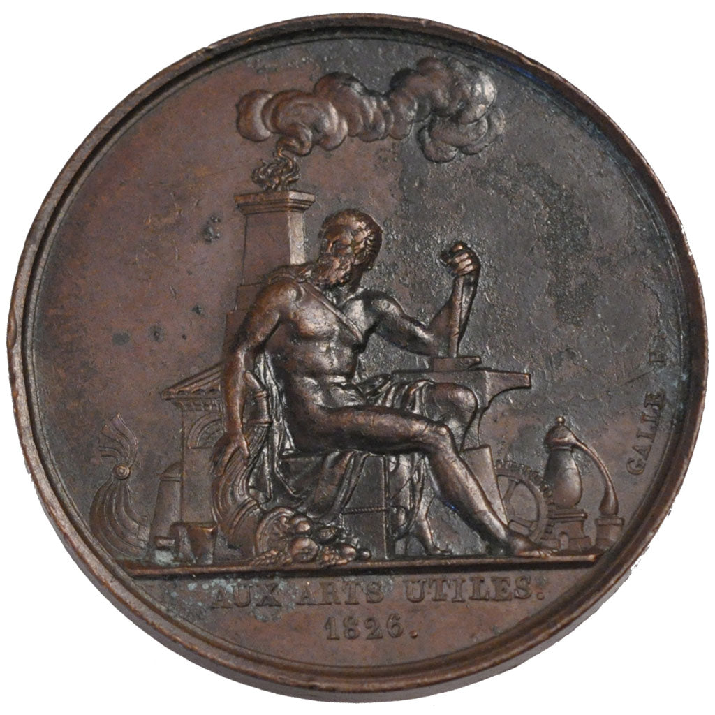 FRANCE, Sciences & Technologies, Charles X, Medal, 1826, AU(50-53), Galle,...