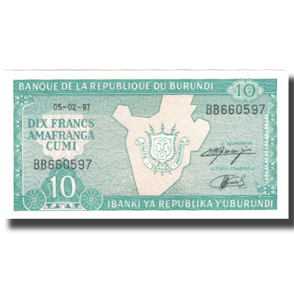 Billete, 10 Francs, Burundi, 1997-02-05, KM:33a, UNC