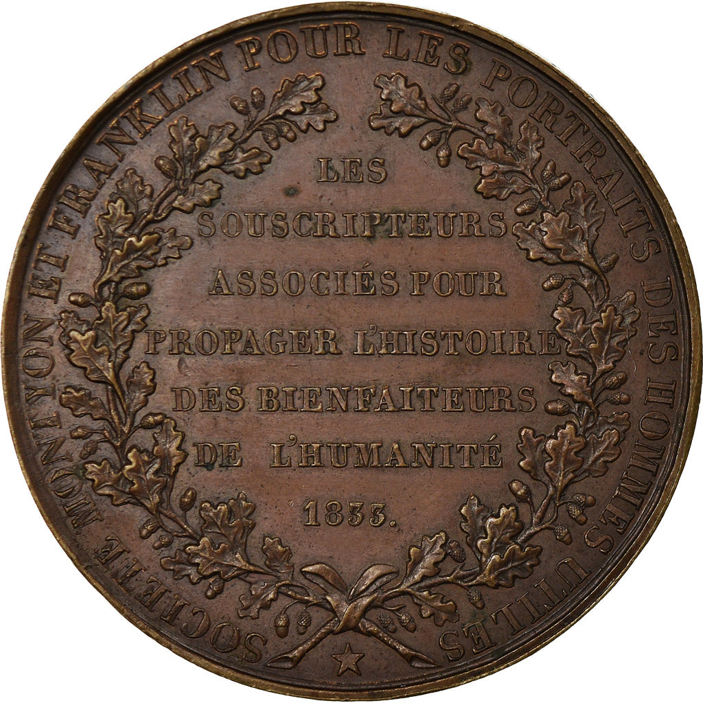France, Medal, Louis Philippe I, Arts & Culture, 1833, Barre, AU(50-53), Bronze