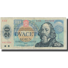 Banconote, Repubblica Ceca, 20 Korun, 1988, KM:10b, D