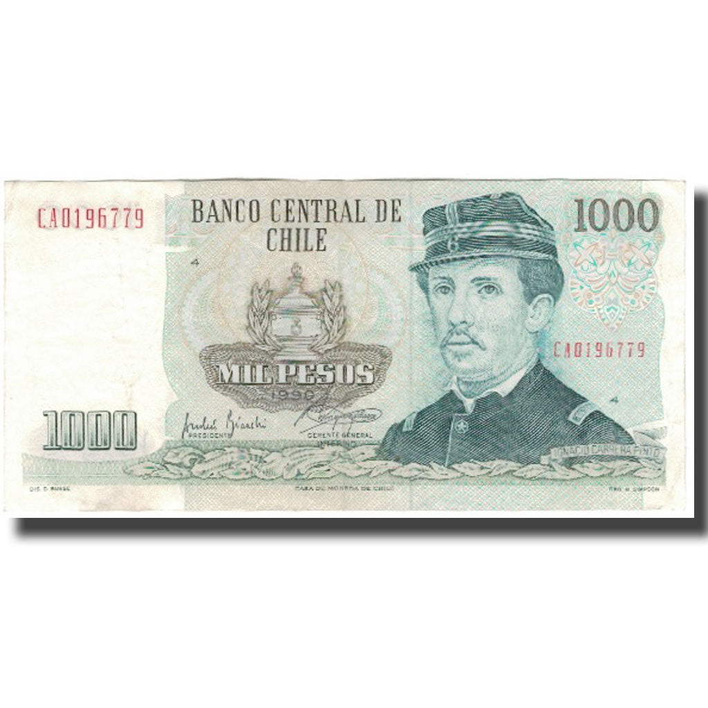 Billete, 1000 Pesos, 1990, Chile, KM:154b, MBC