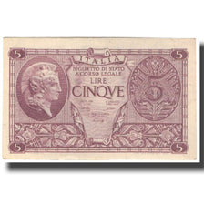 Banknot, Włochy, 5 Lire, 1944, KM:31b, EF(40-45)