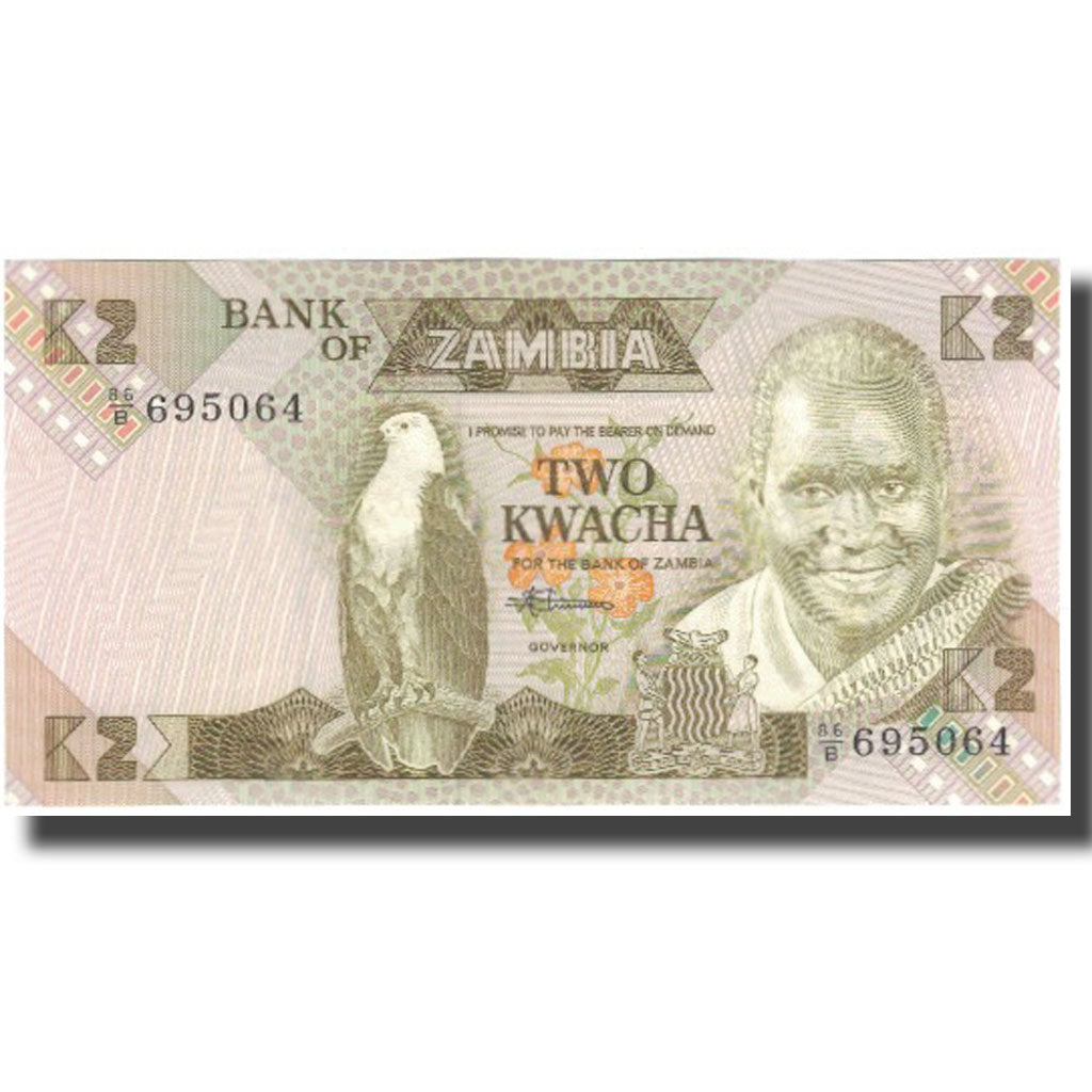 Zambia, 2 Kwacha, KM:24c, UNC(65-70)