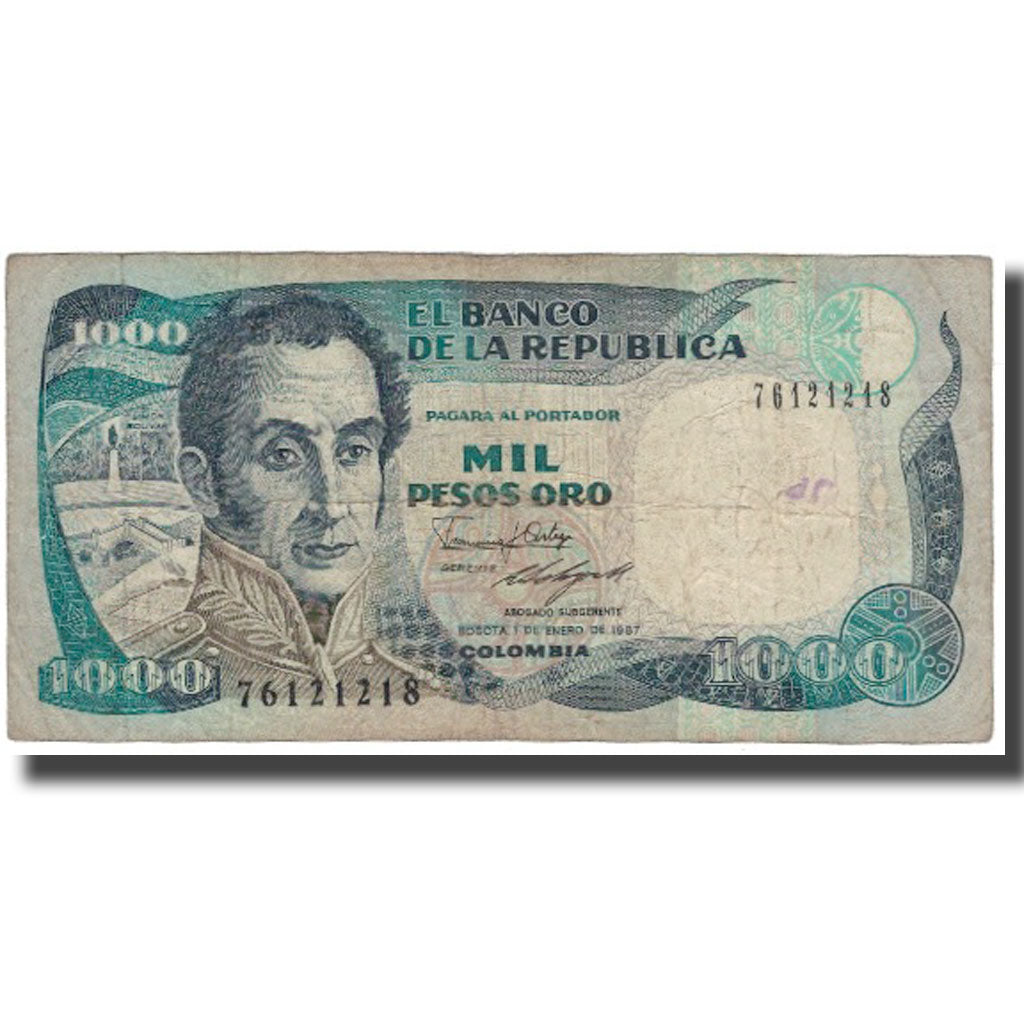 Billete, 1000 Pesos Oro, 1987, Colombia, 1983-01-01, KM:424b, MC