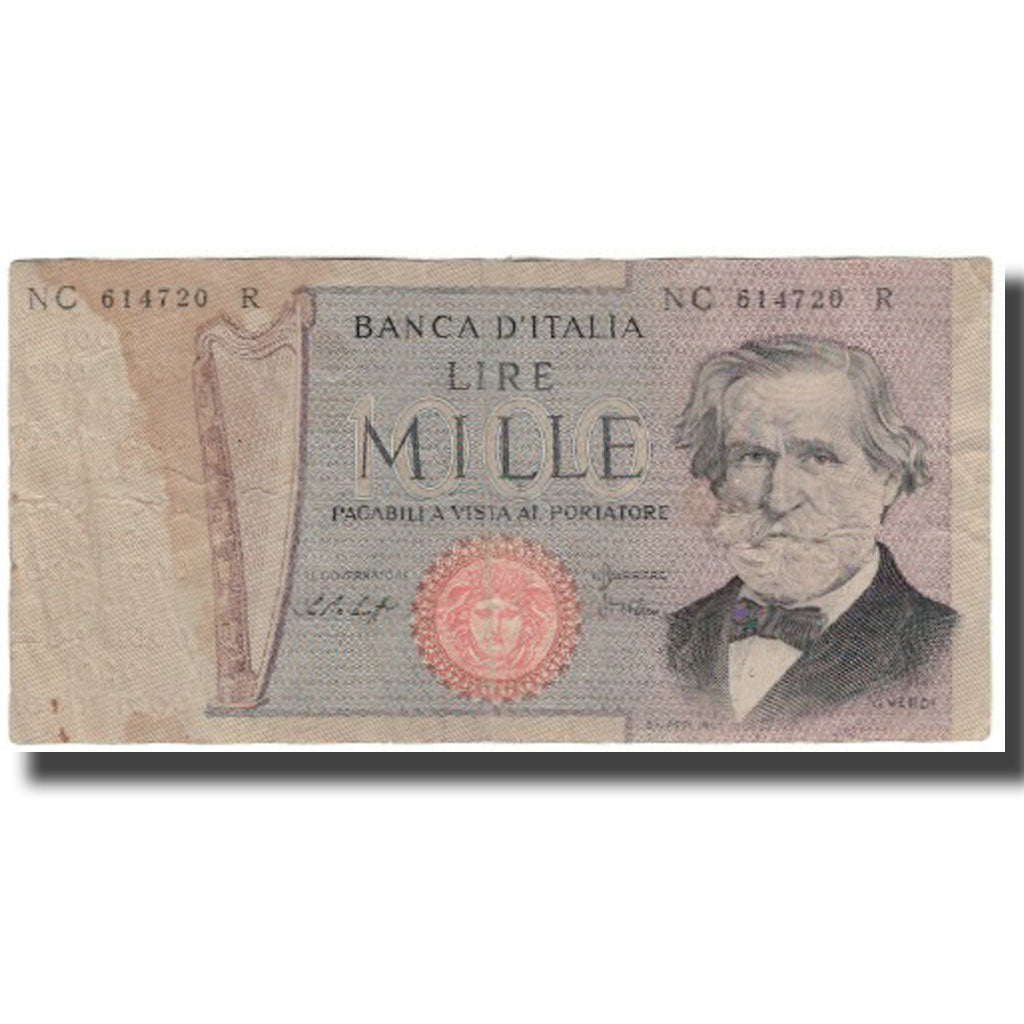Biljet, Italië, 1000 Lire, KM:101a, AB