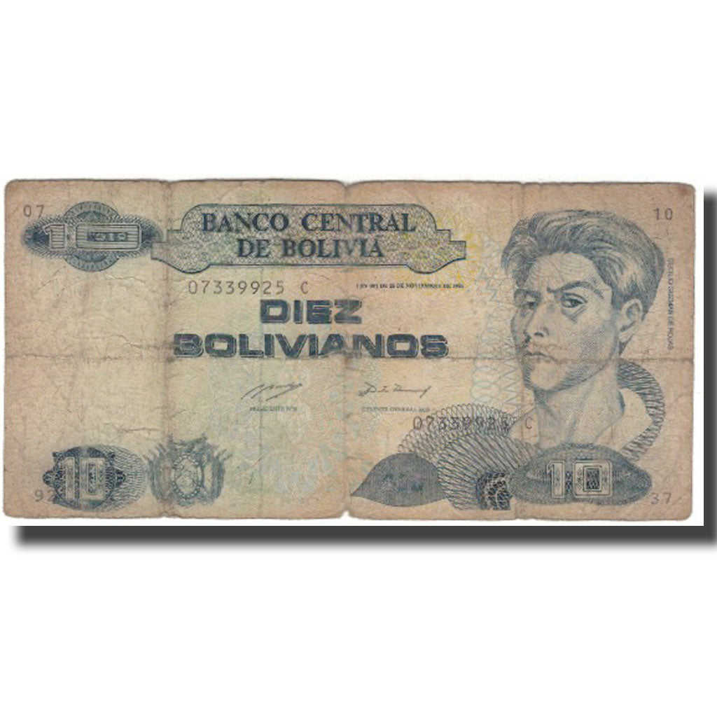 Banknote, Bolivia, 10 Bolivianos, KM:210, AG(1-3)