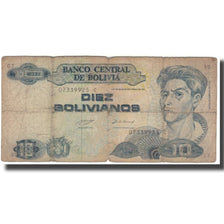 Nota, Bolívia, 10 Bolivianos, KM:210, AG(1-3)