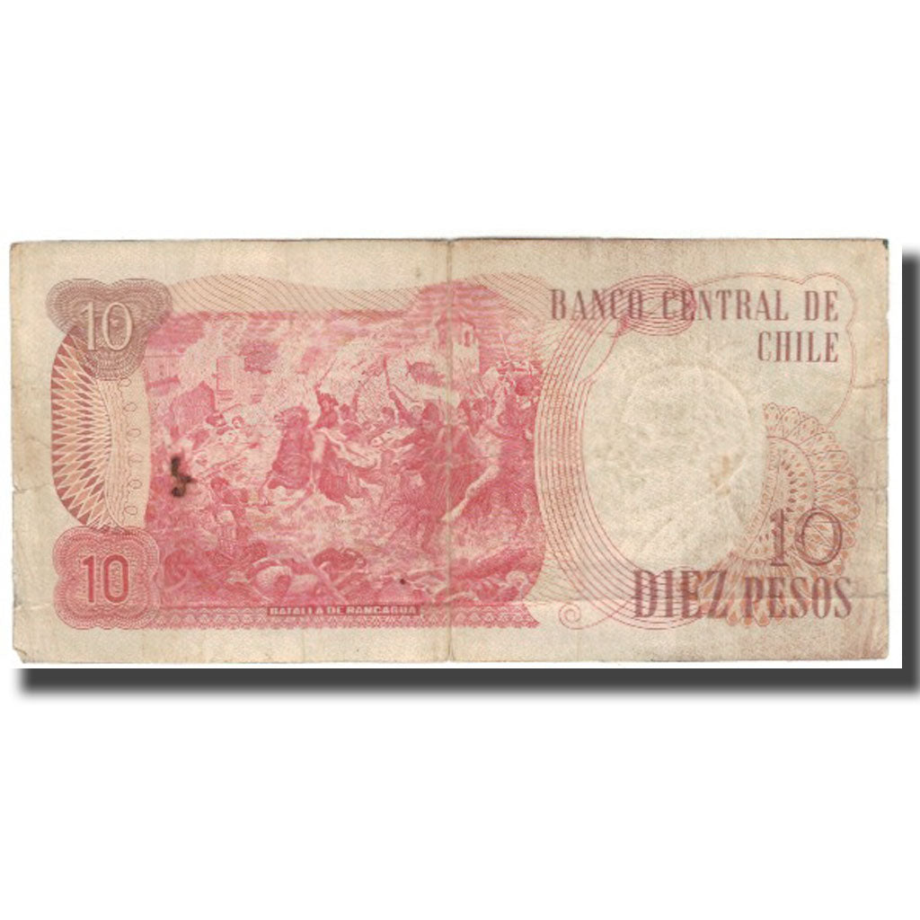 Banconote, Cile, 10 Pesos, 1975, KM:150b, D