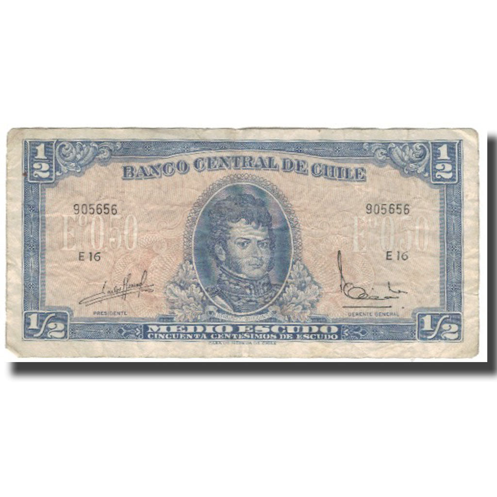 Billet, Chile, 1/2 Escudo, KM:134Aa, TB+