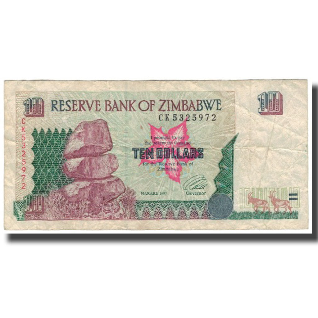 Banknot, Zimbabwe, 10 Dollars, KM:6a, VF(30-35)
