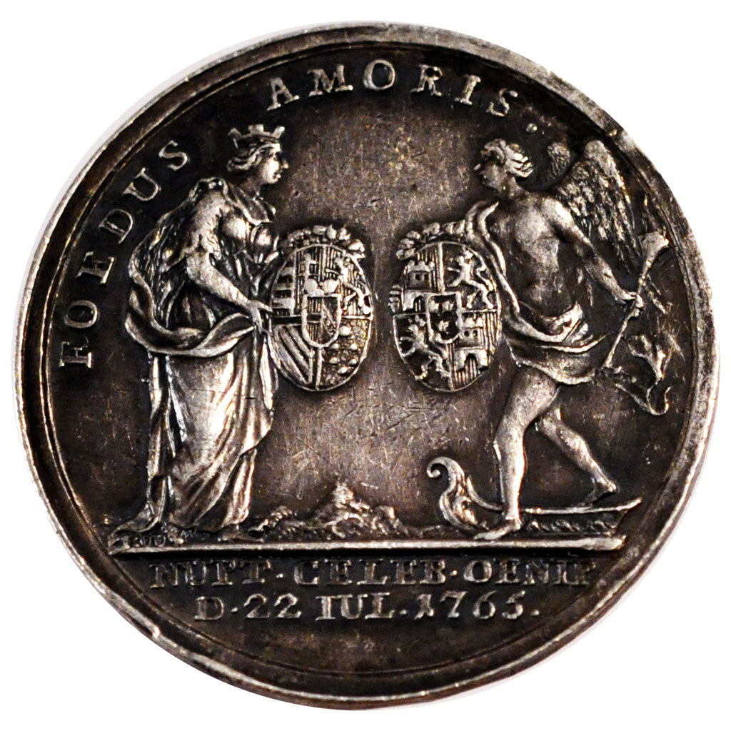 Austria, Medal, Mariage de Leopold II et Marie Louise, 1765, AU(50-53), Silver