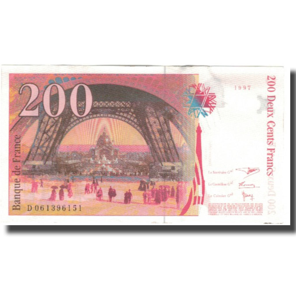 France, 200 Francs, Eiffel, 1997, TTB+, Fayette:75.4b, KM:159b