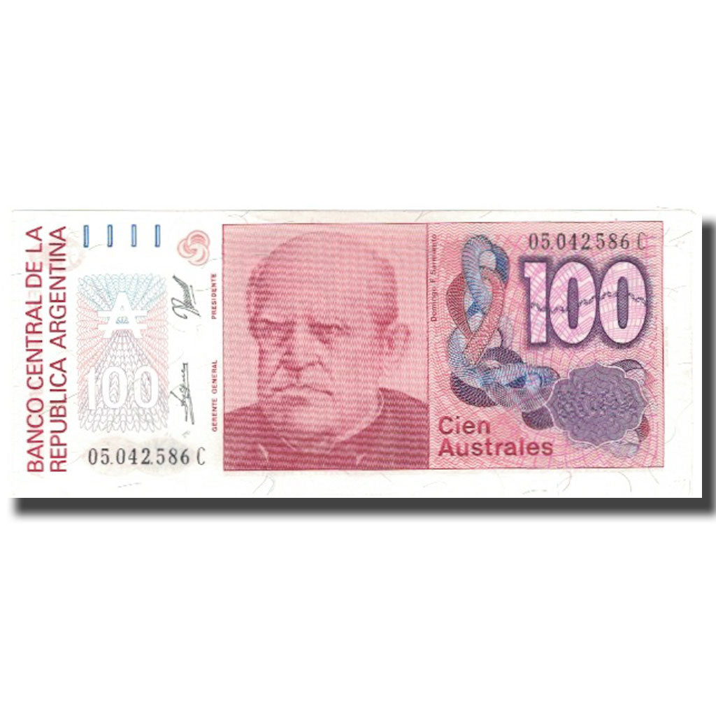 Geldschein, Argentinien, 100 Australes, KM:327c, UNZ-