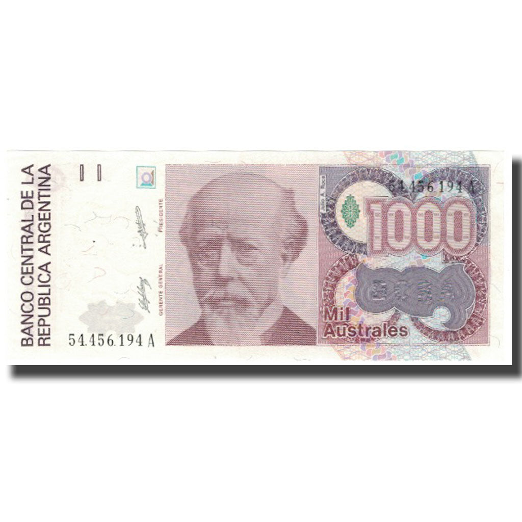 Nota, Argentina, 1000 Australes, KM:329a, UNC(65-70)