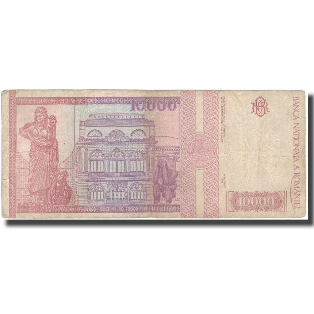 Banconote, Romania, 10,000 Lei, KM:105a, MB+