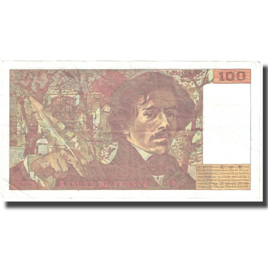 Francja, 100 Francs, Delacroix, 1995, EF(40-45), Fayette:69ter.2c, KM:154h