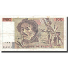 Francja, 100 Francs, Delacroix, 1995, 1995, EF(40-45), Fayette:69 Ter 2b