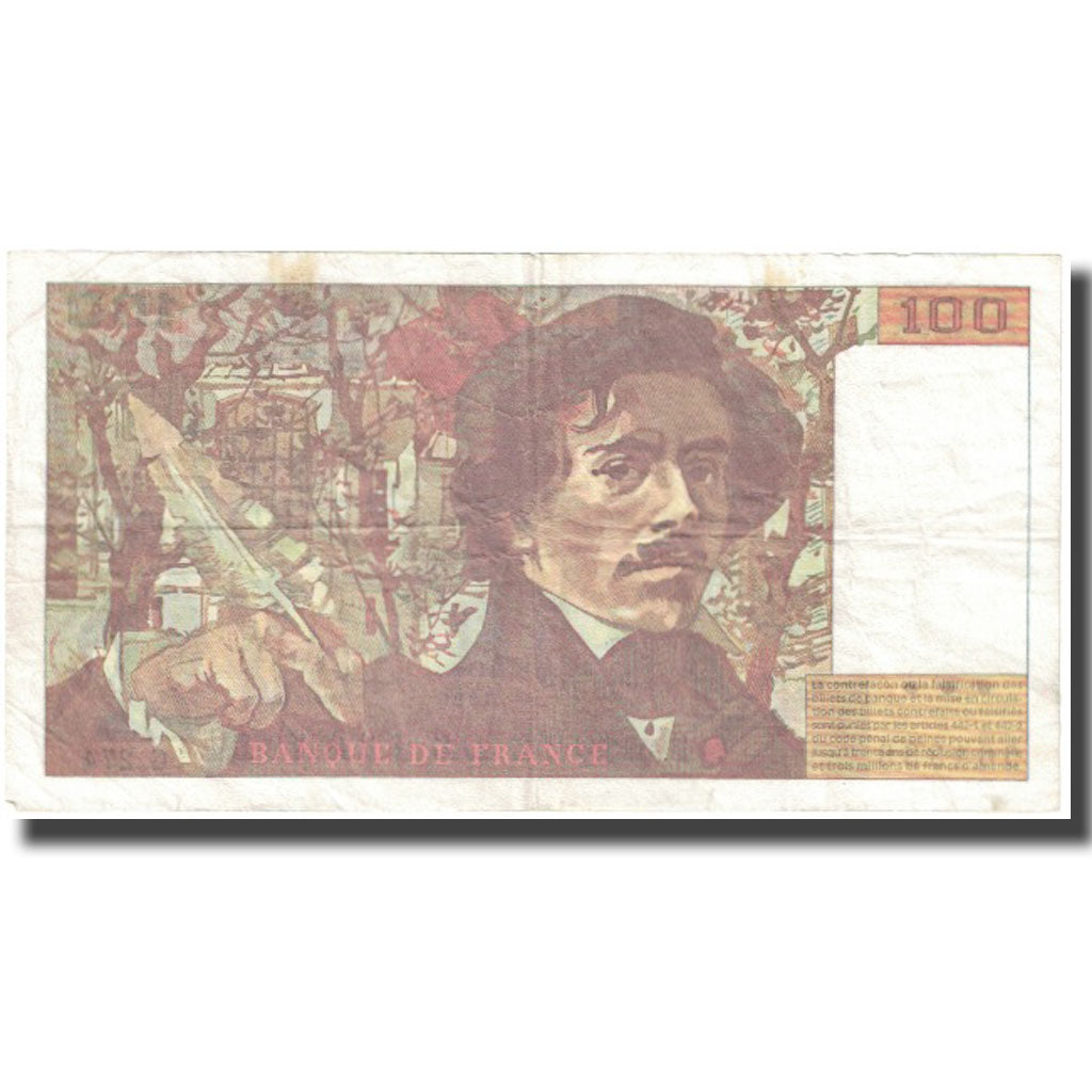 Francja, 100 Francs, Delacroix, 1995, 1995, EF(40-45), Fayette:69 Ter 2b