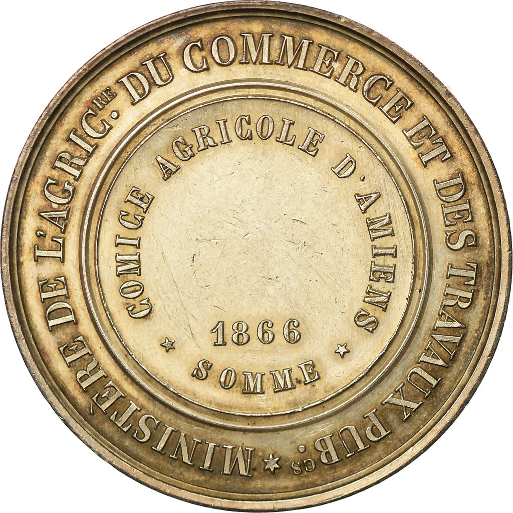 France, Medal, Second French Empire, Business & industry, 1866, Barre