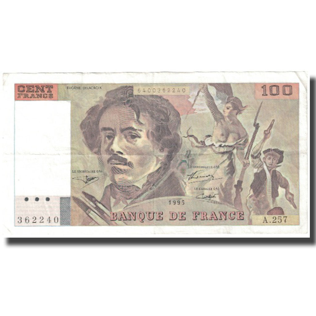 Francia, 100 Francs, Delacroix, 1995, 1995, BC+, Fayette:69 ter 2a, KM:154h