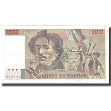 Francia, 100 Francs, Delacroix, 1995, 1995, BC+, Fayette:69 ter 2a, KM:154h