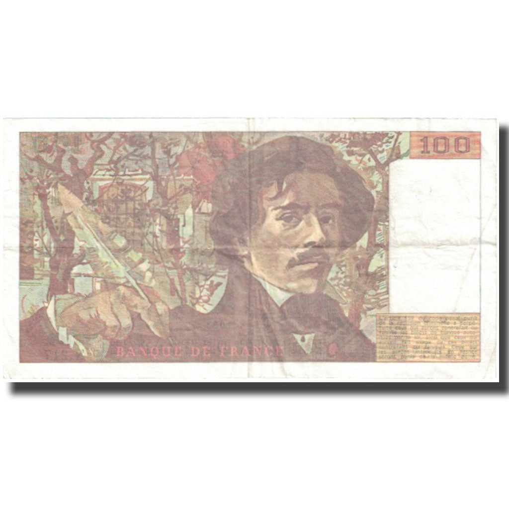 Francja, 100 Francs, Delacroix, 1993, 1993, VF(30-35), Fayette:69bis.5, KM:154g