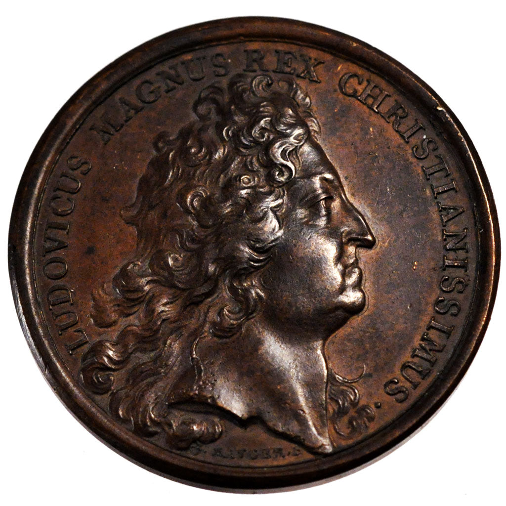 FRANCE, Politics, Society, War, Louis XIV, Medal, 1697, AU(55-58), Mauger,...