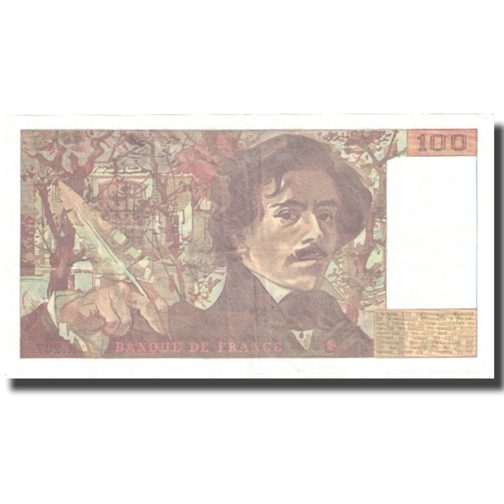 France, 100 Francs, Delacroix, 1993, 1993, AU(55-58), Fayette:69bis.5, KM:154g