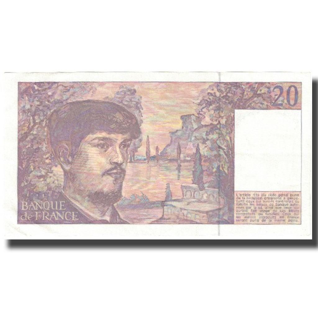 França, 20 Francs, Debussy, 1993, 1993, UNC(63), Fayette:66 bis.4, KM:151h