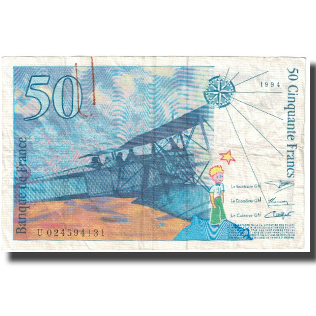 Francia, 50 Francs, St Exupéry, 1994, 1994, BB, Fayette:73.1d, KM:157Aa