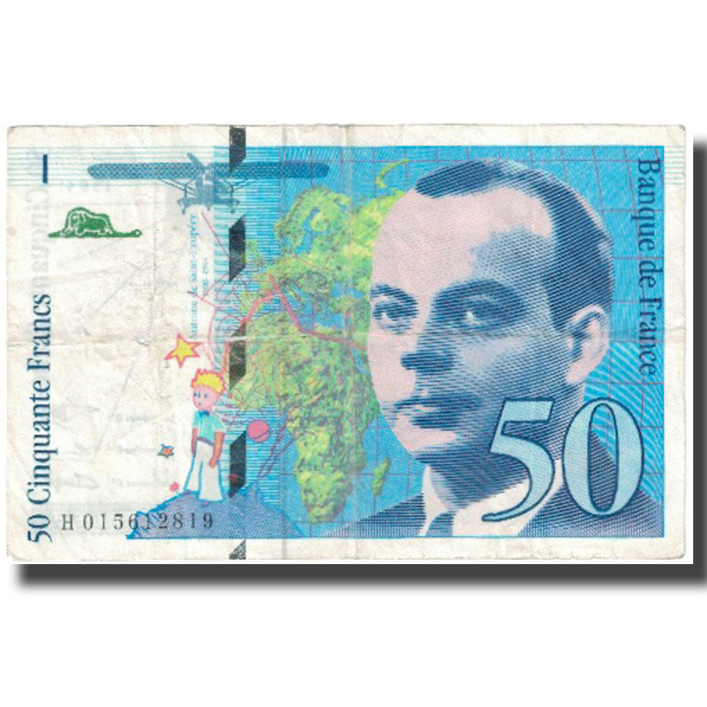 França, 50 Francs, St Exupéry, 1994, 1994, EF(40-45), Fayette:73.1d, KM:157Aa
