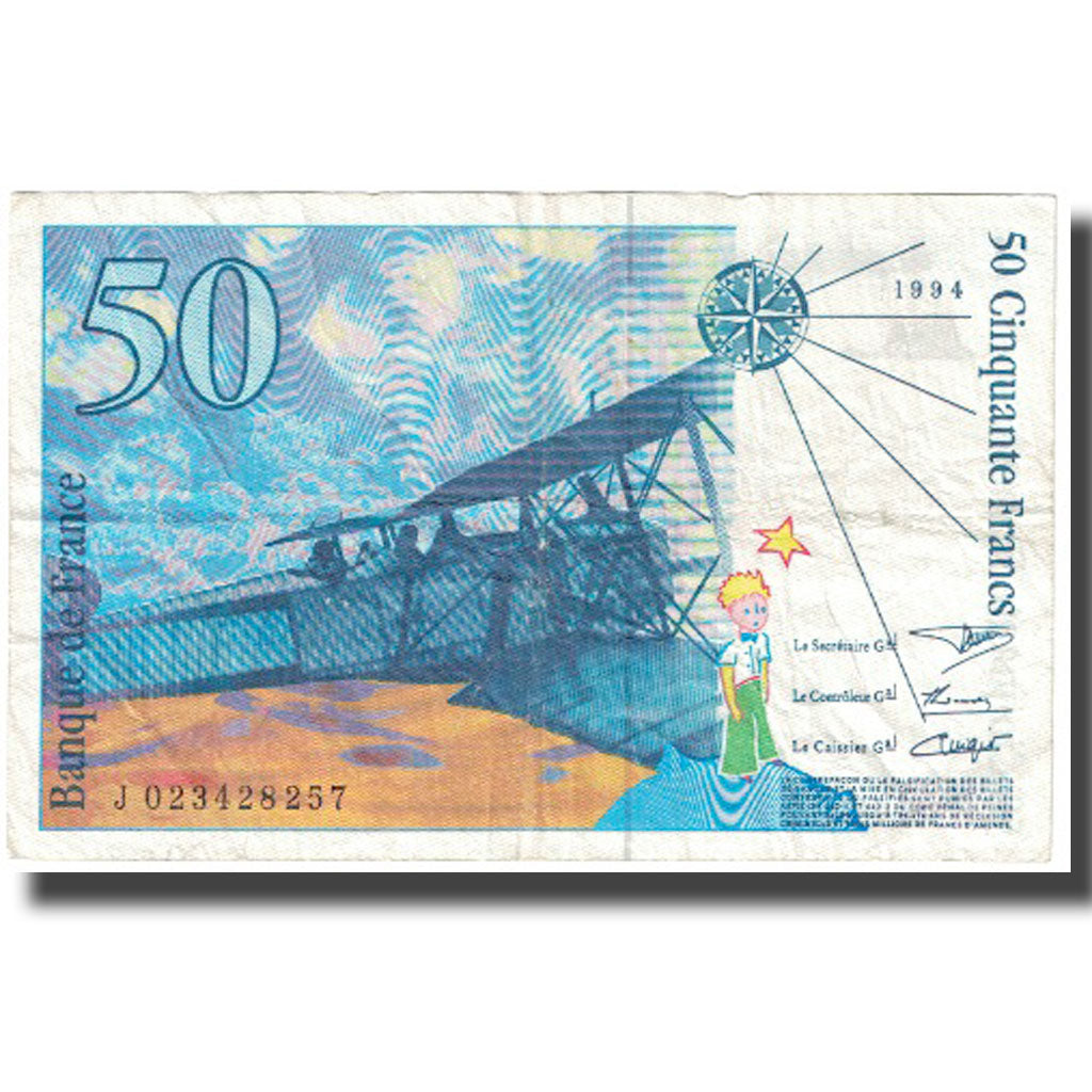 Frankreich, 50 Francs, St Exupéry, 1994, 1994, SS, Fayette:73.1d, KM:157Aa
