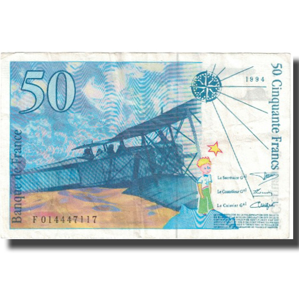 Francia, 50 Francs, St Exupéry, 1994, 1994, BB, Fayette:73.1d, KM:157Aa