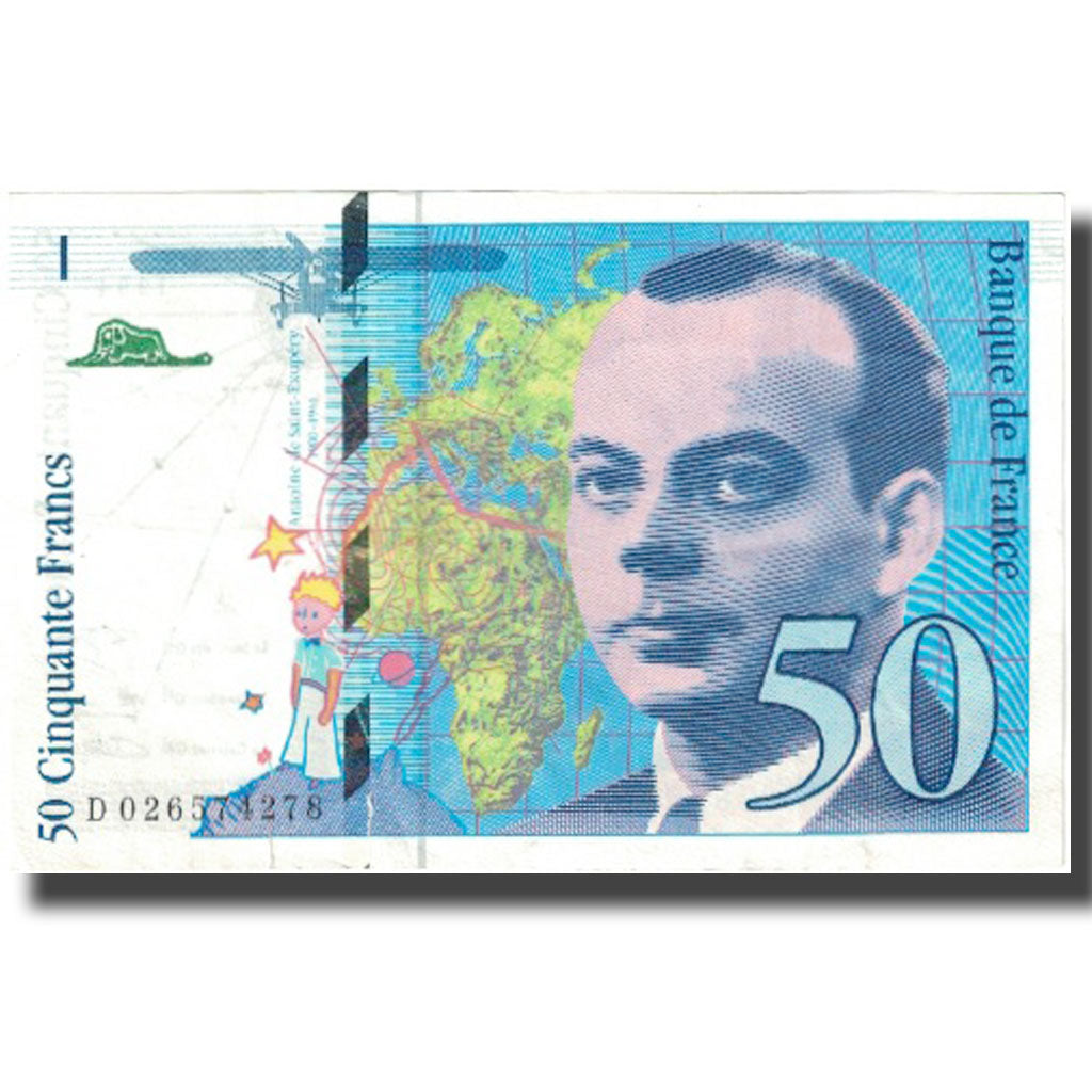 Francja, 50 Francs, St Exupéry, 1994, 1994, AU(55-58), Fayette:73.1d, KM:157Aa