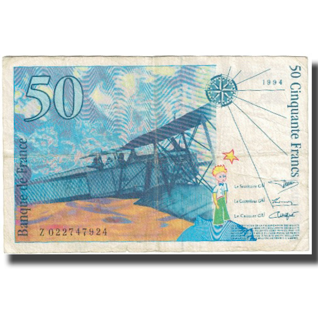 Frankreich, 50 Francs, St Exupéry, 1994, 1994, SGE, Fayette:73.1d, KM:157Aa