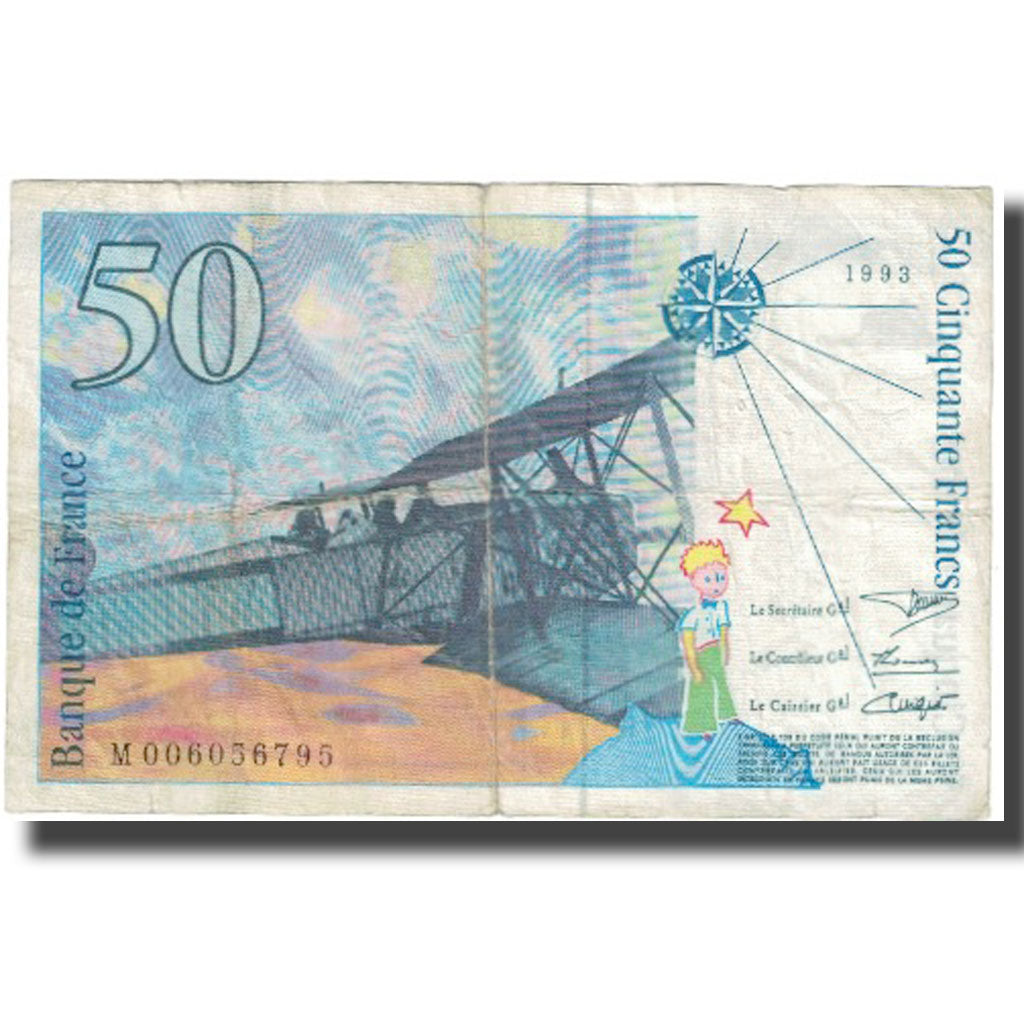 Francia, 50 Francs, St Exupéry, 1993, 1993, B, Fayette:F72.02, KM:157Aa