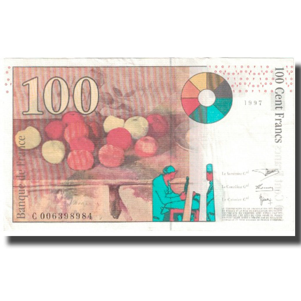 France, 100 Francs, Cézanne, 1997, 1997, TTB, Fayette:F74.01, KM:158a