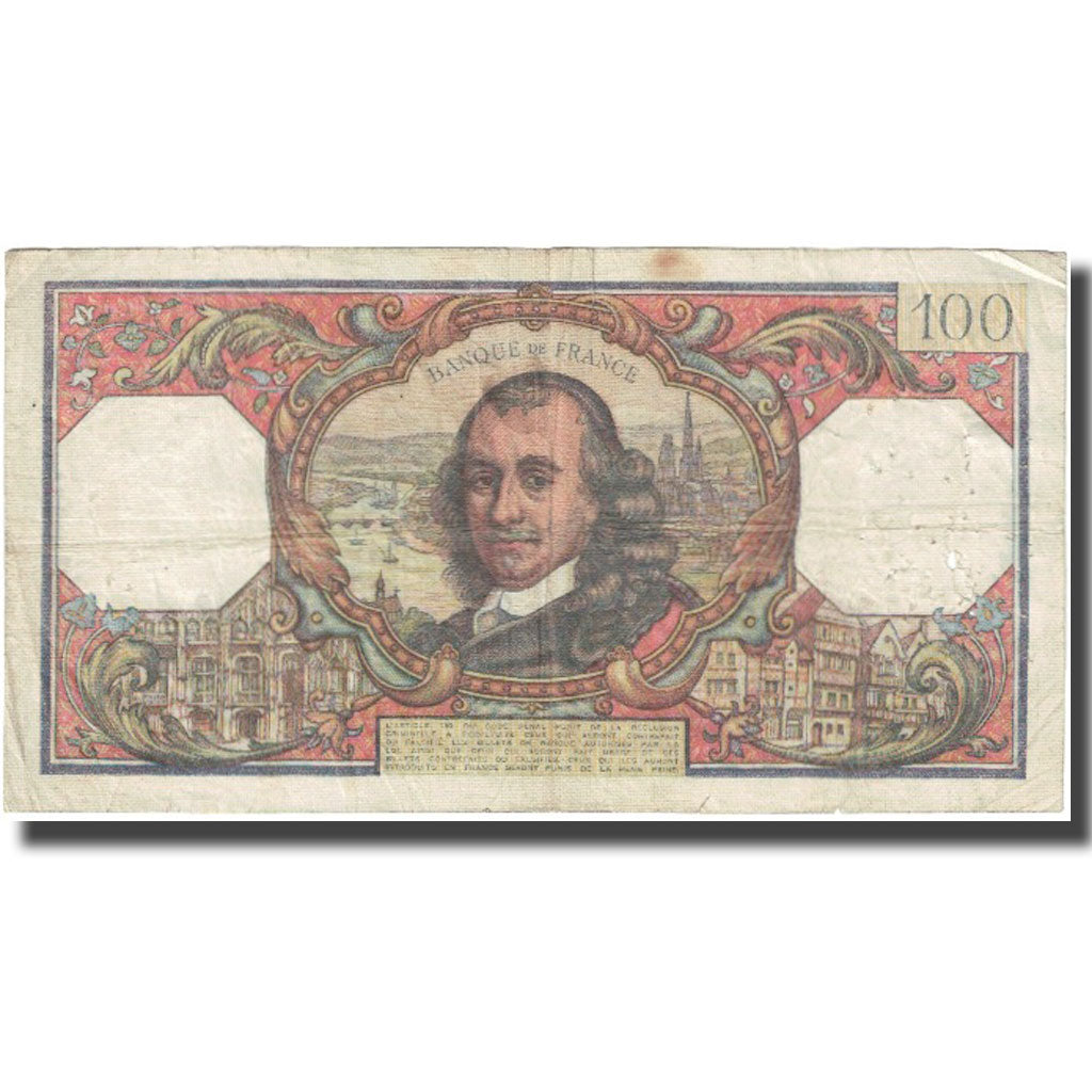 França, 100 Francs, Corneille, 1965, 1965-07-01, VF(20-25), Fayette:65.8