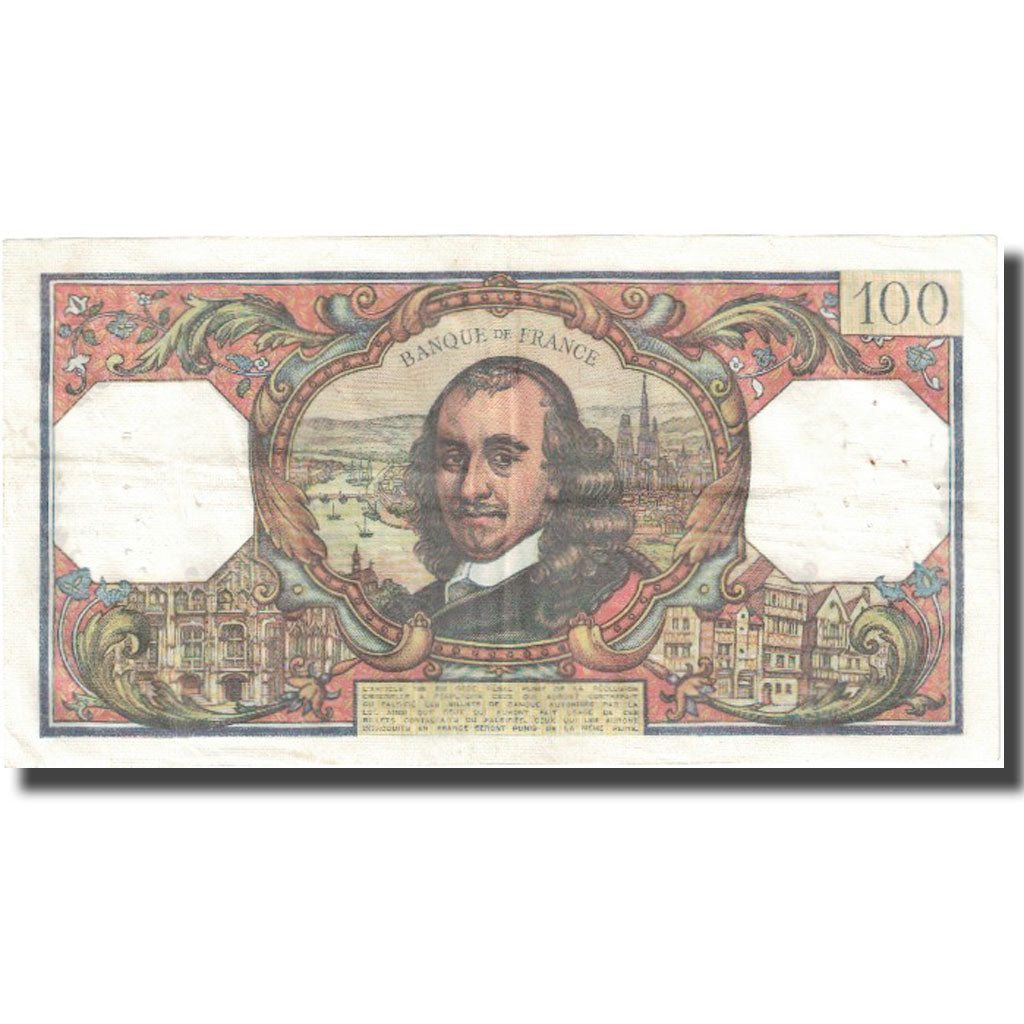 França, 100 Francs, Corneille, 1966, 1966-06-02, VF(20-25), Fayette:65.13