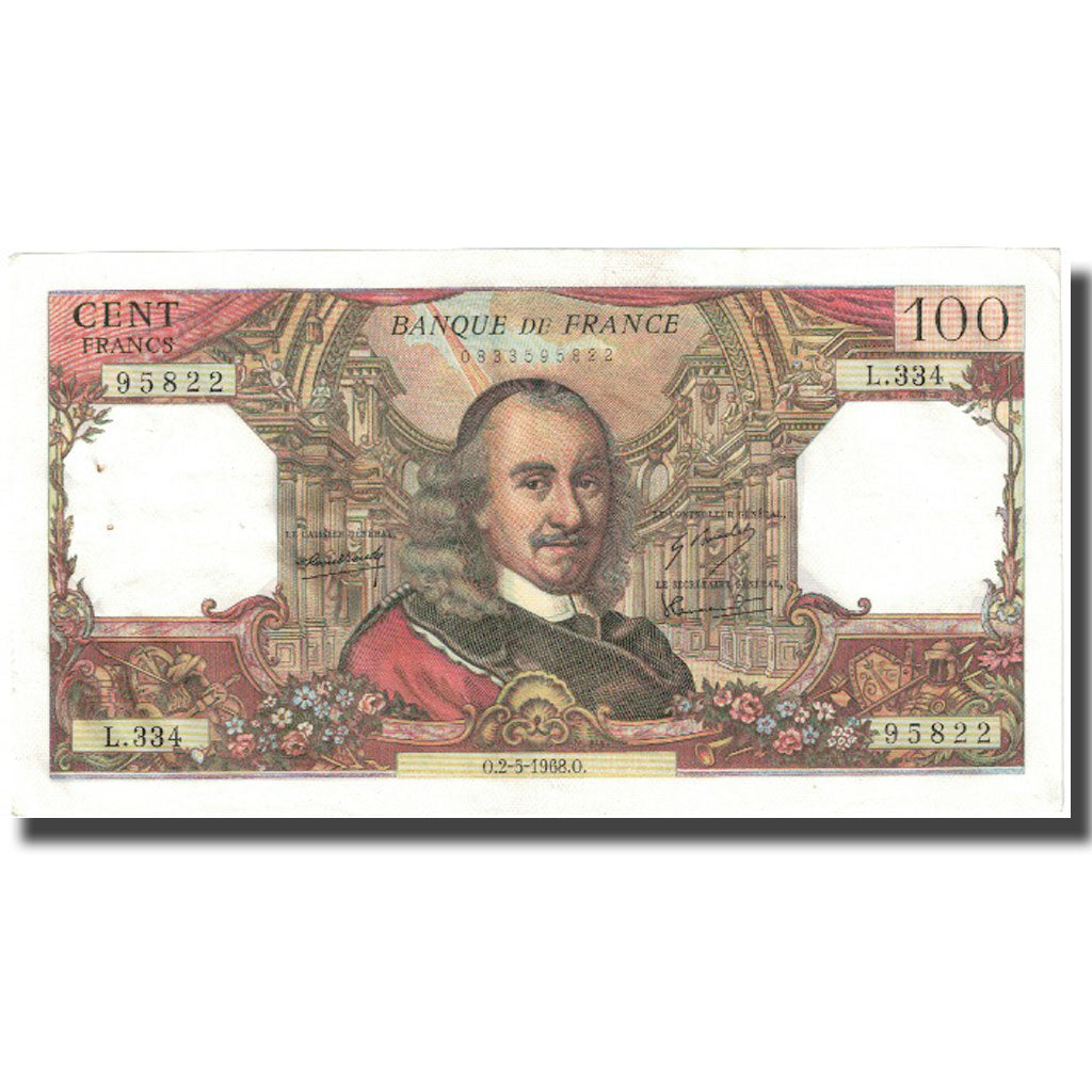Francia, 100 Francs, Corneille, 1968, 1968-05-02, MB, Fayette:65.22, KM:149c