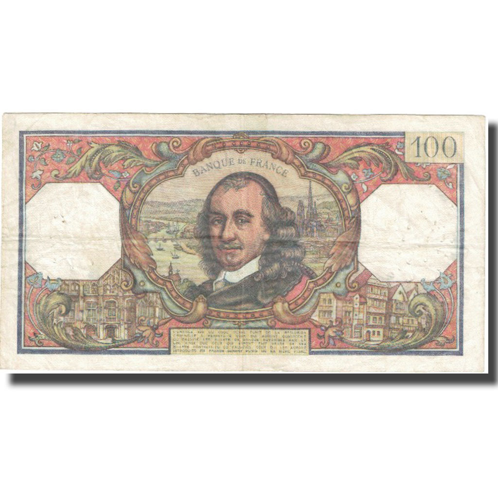 França, 100 Francs, Corneille, 1965, 1965-02-04, VF(20-25), Fayette:65.06