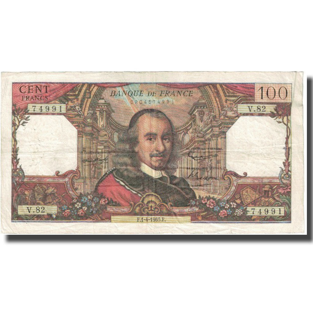 France, 100 Francs, Corneille, 1965, 1965-04-1, TB, Fayette:65.7, KM:149a