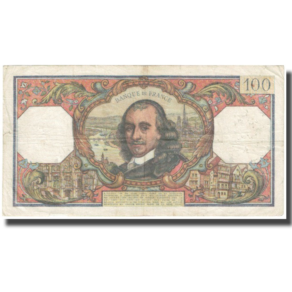 France, 100 Francs, Corneille, 1965, 1965-07-01, VF(20-25), Fayette:65.8
