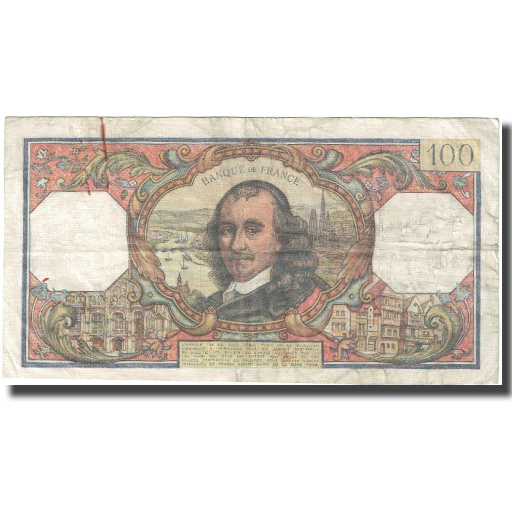 França, 100 Francs, Corneille, 1965, 1965-07-01, VF(20-25), Fayette:65.8